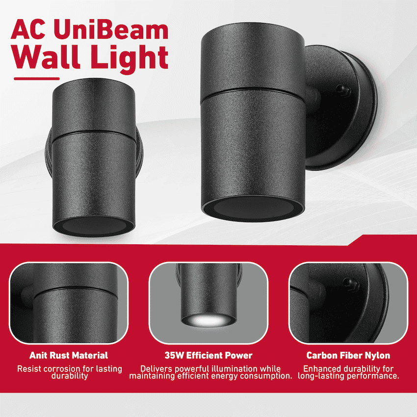 Ellies Ash Series AC UniBeam wall light - Nylon Carbon Fiber - GU10 Base 7
