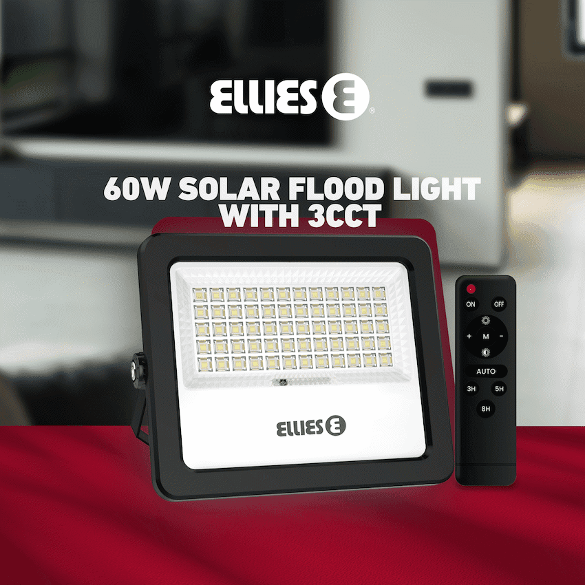 Ellies Nebula Series 60W Solar Flood Light  with 3CCT -BK 6