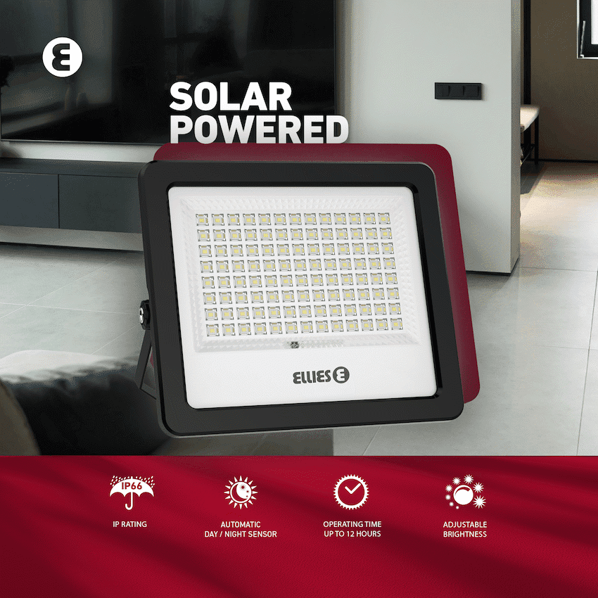 Ellies Nebula Series 180W Solar Flood Light  with 3CCT -BK 6