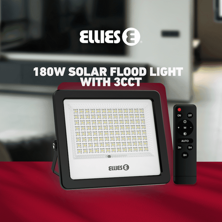 Ellies Nebula Series 180W Solar Flood Light  with 3CCT -BK 9