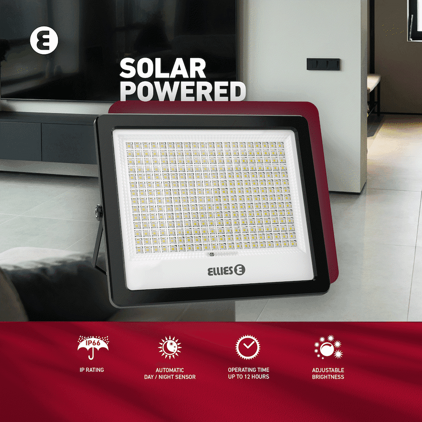 Ellies Nebula Series 300W Solar Flood Light  with 3CCT -BK 9