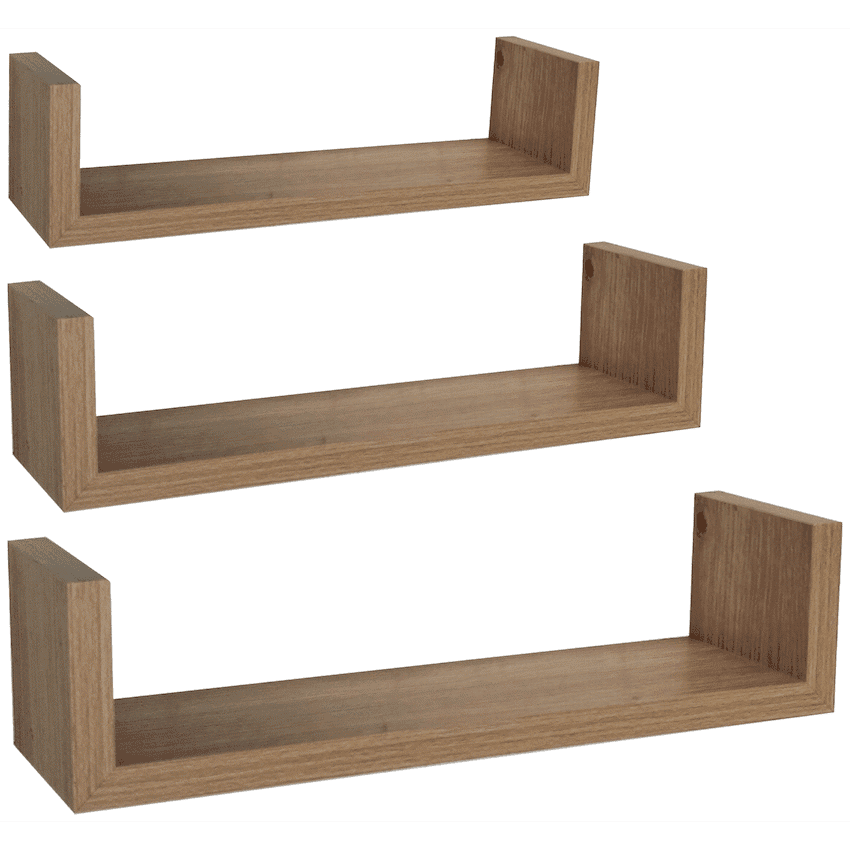 Everfurn Sabrina Floating Wall Shelves - Set of 3 1