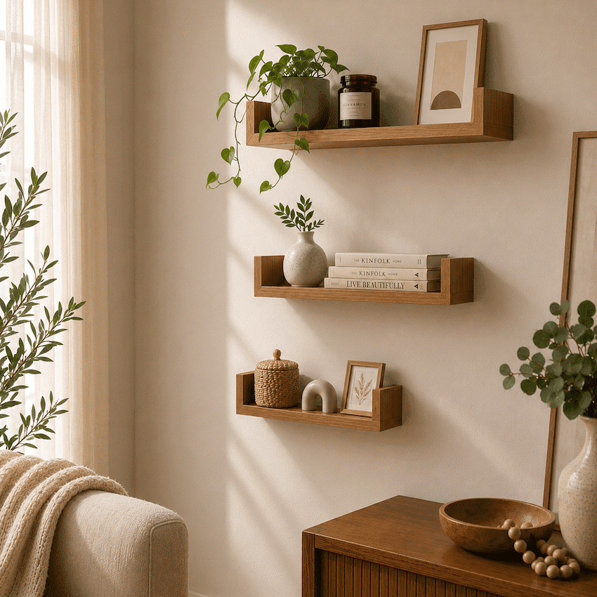 Everfurn Sabrina Floating Wall Shelves - Set of 3 5