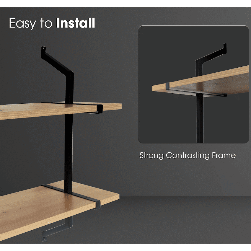 Everfurn Retro 2 Tier Wall Shelf 3