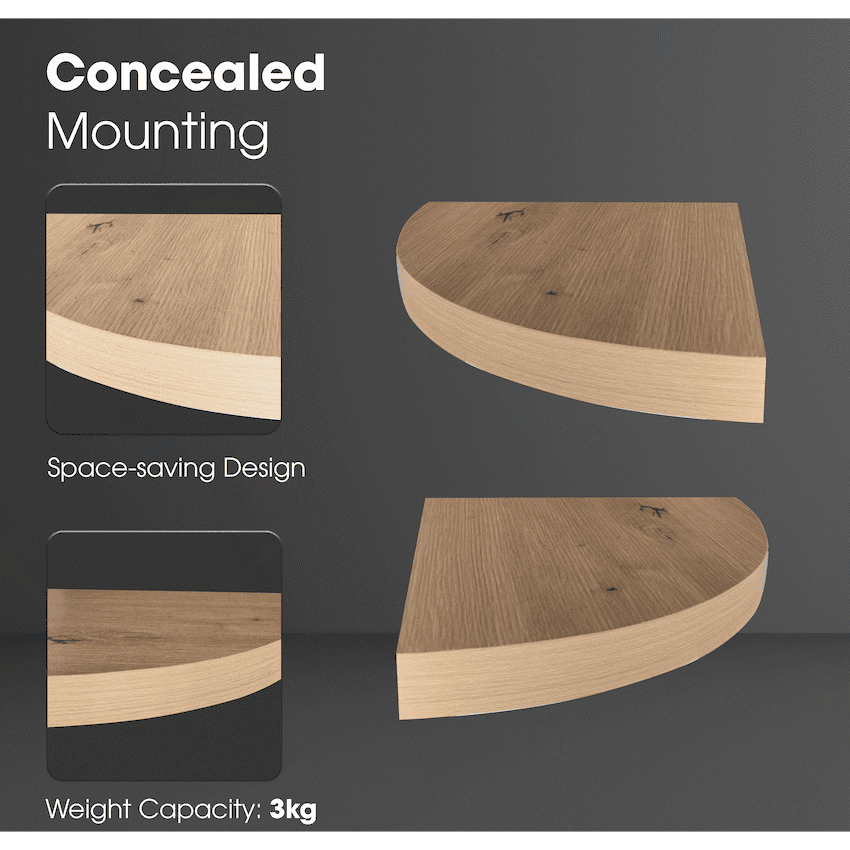 Everfurn Arched Floating Corner Wall Shelf 2