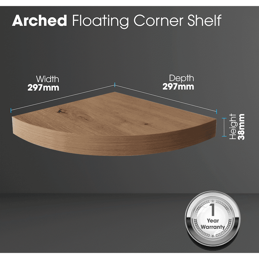 Everfurn Arched Floating Corner Wall Shelf 4