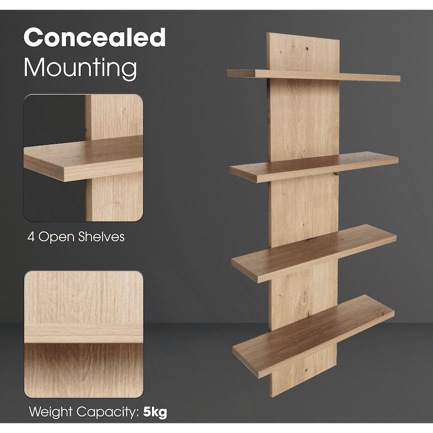 Everfurn Alex 4 Tier Wall Shelf 2