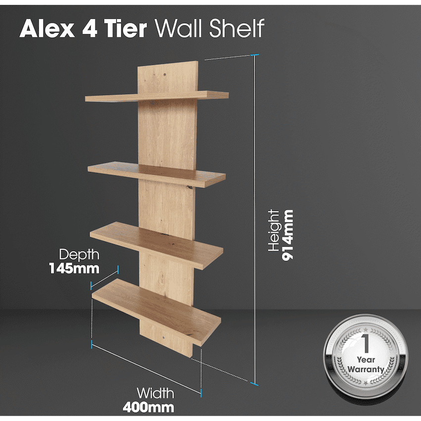 Everfurn Alex 4 Tier Wall Shelf 4