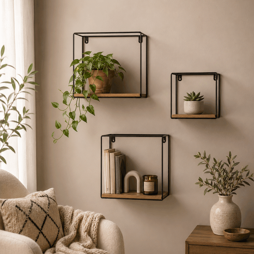 Everfurn Sarah Wall Shelves - Set of 3 6