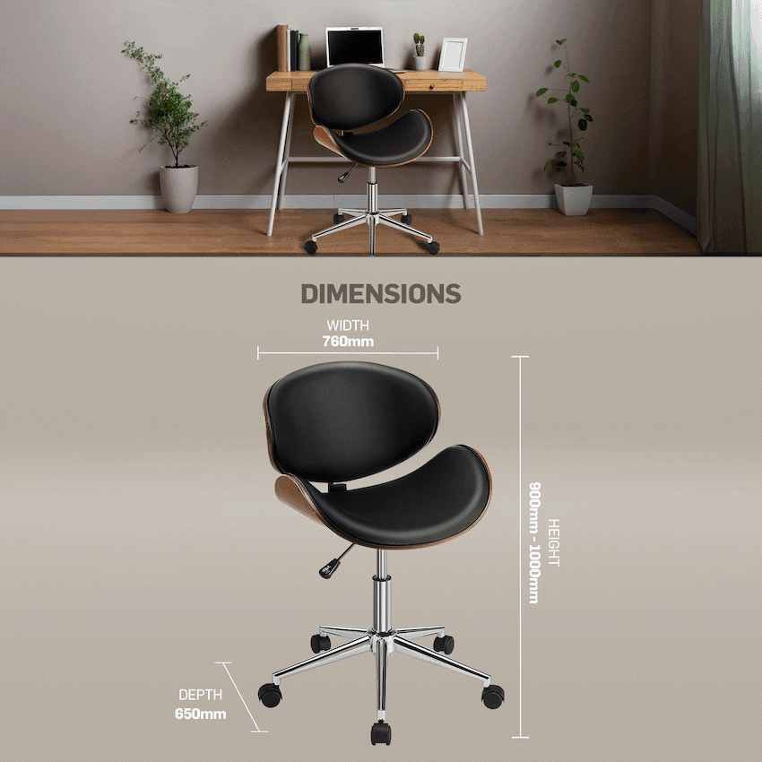 Amos Mid Back Office Chair - Black 4