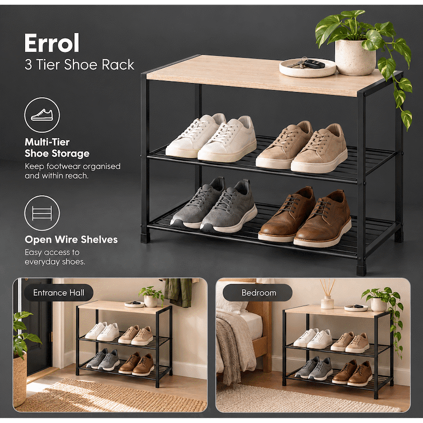 Everfurn Errol 3 Tier  Shoe Rack 4