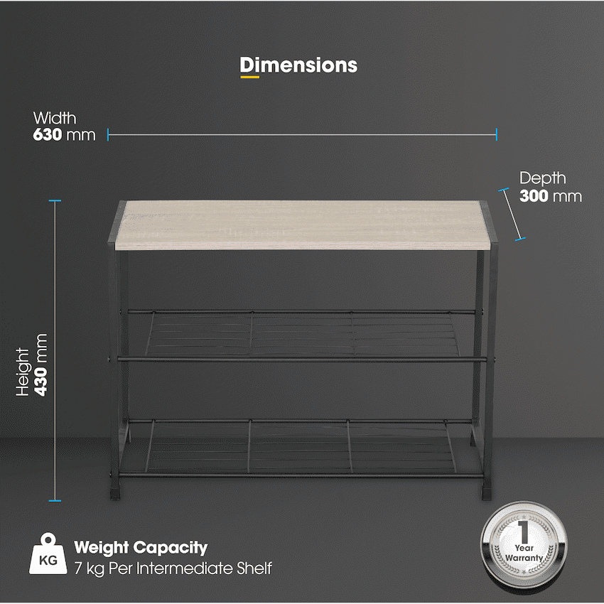 Everfurn Errol 3 Tier  Shoe Rack 5