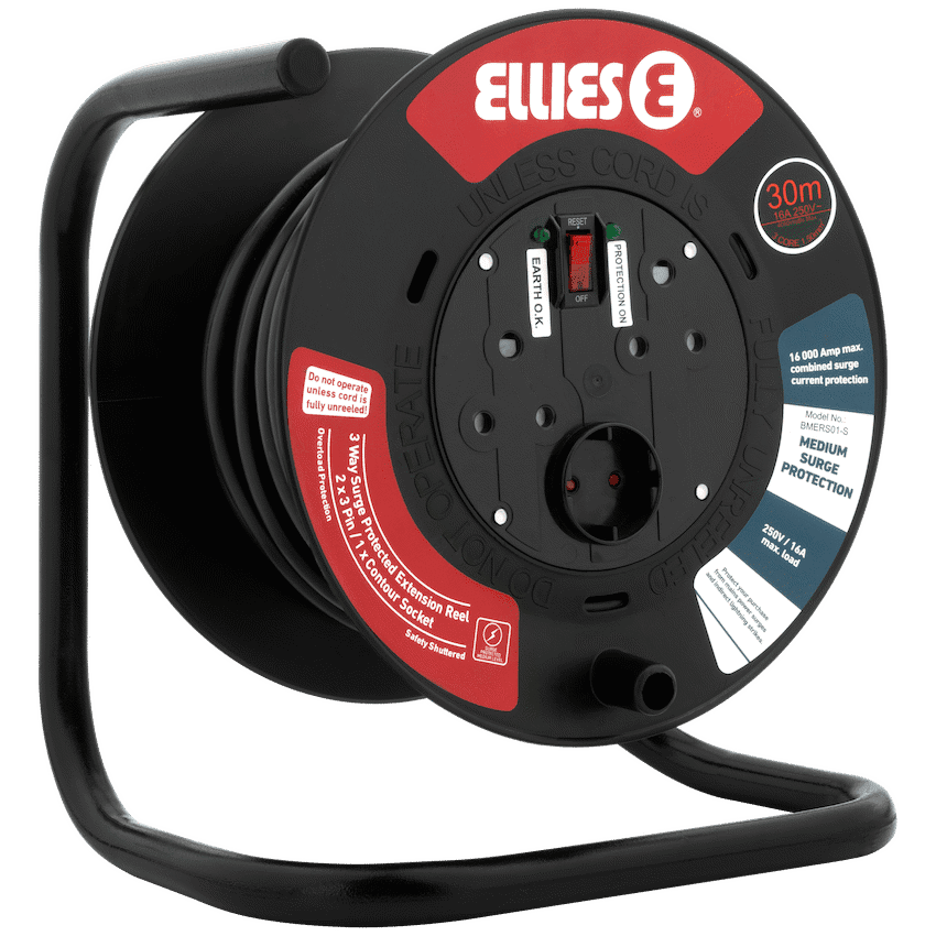 Ellies Heavy Duty Surge Extension Reel-30M-BK 5
