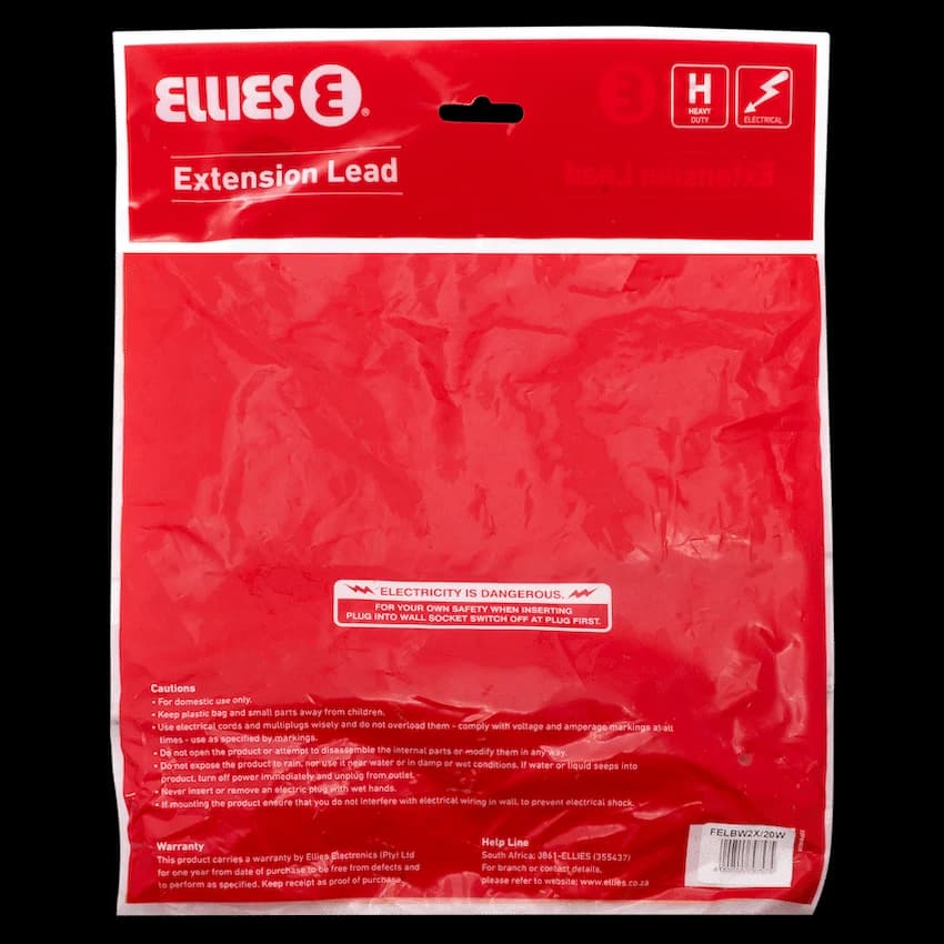 Ellies Side by Side Light Duty Extension Lead-20M 5