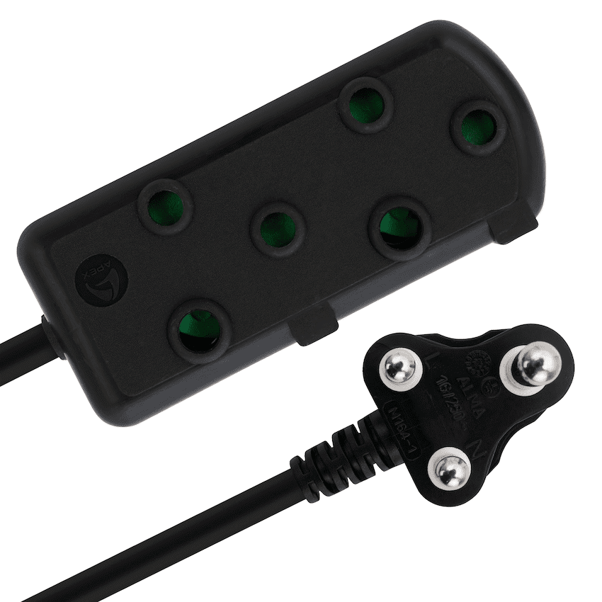 Ellies Side by Side Light Duty Extension Lead - 5m - Black