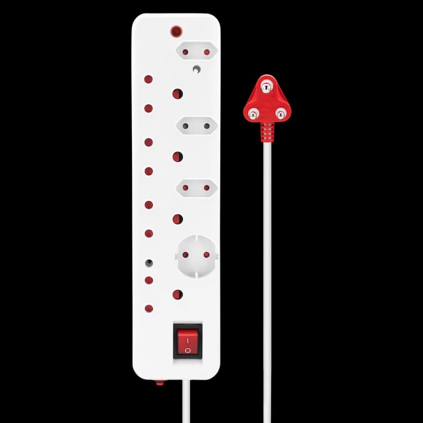 Ellies 8-Way Surge Multiplug 0.5m - WT 2