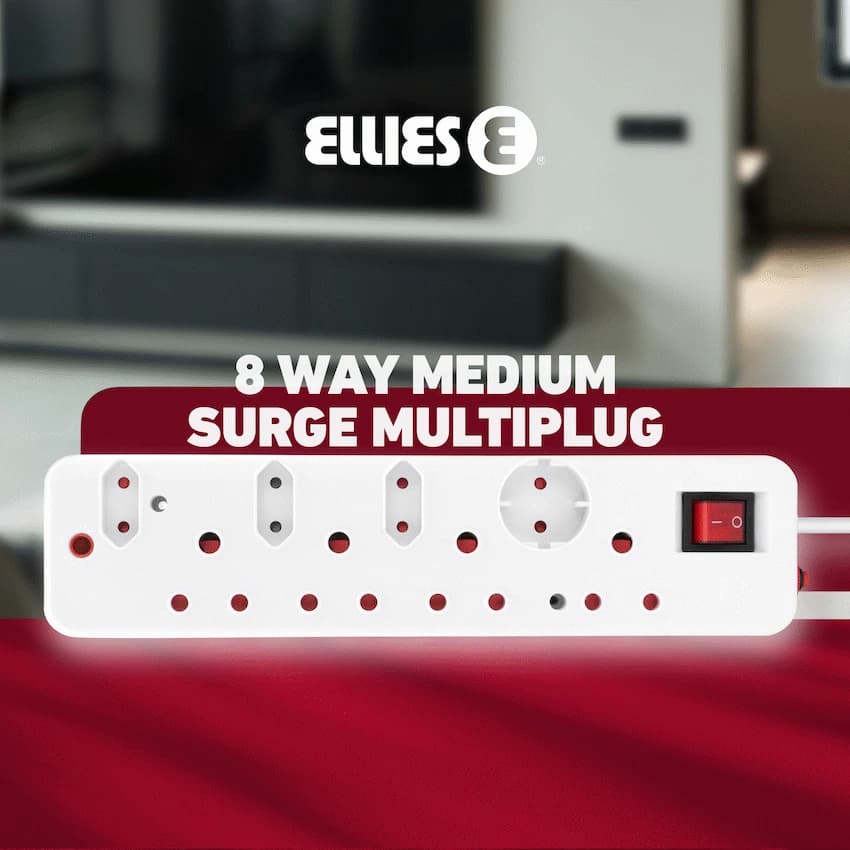 Ellies 8-Way Surge Multiplug 0.5m - WT 8