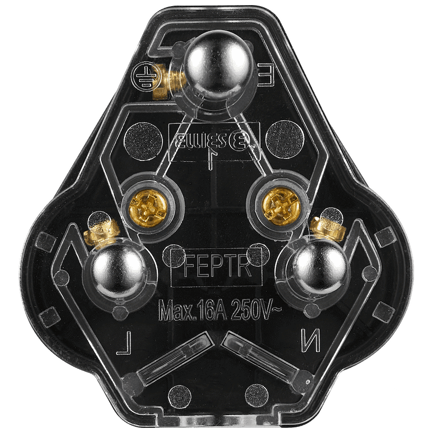 Ellies 16a Heavy-Duty Rubber Screw-on Plug Top - Black 3