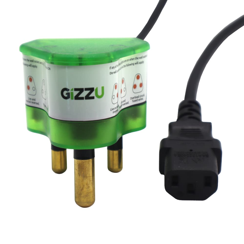 Gizzu Surge Protector 10A Kettle Plug Cable 1.5M 3