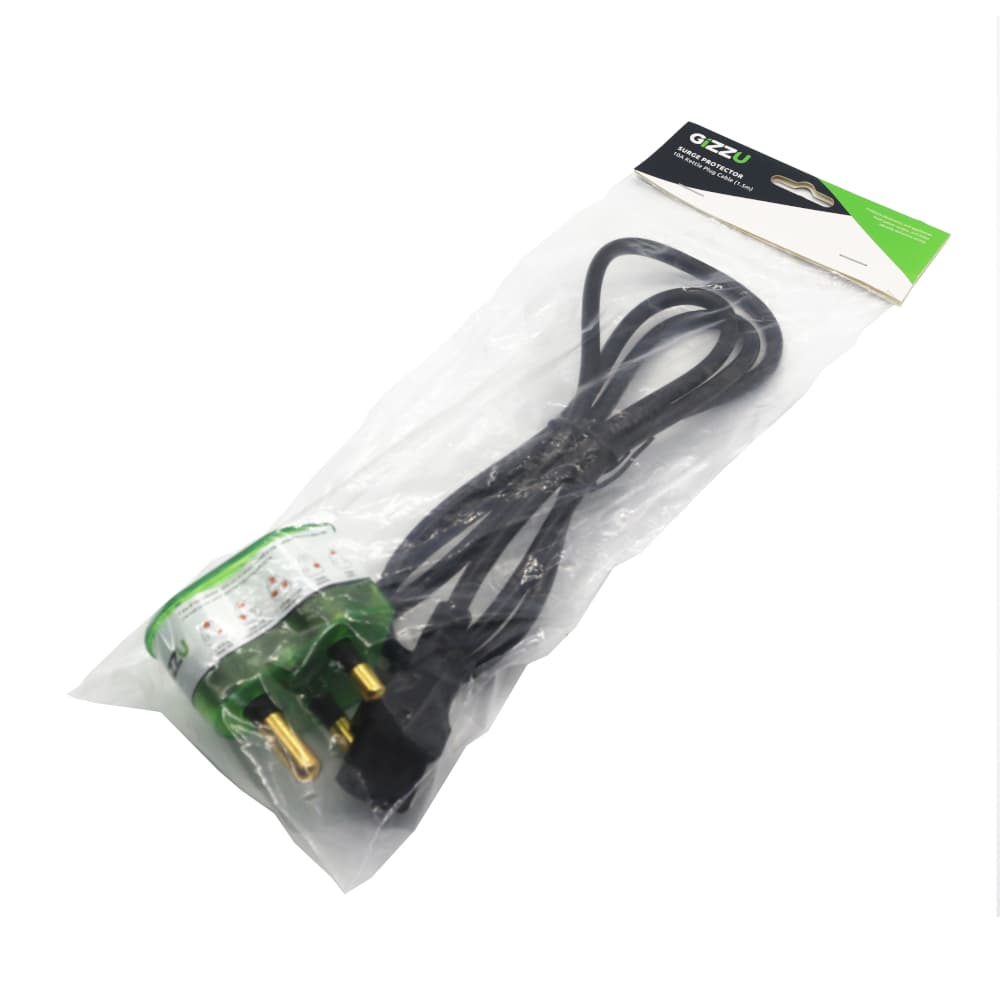 Gizzu Surge Protector 10A Kettle Plug Cable 1.5M 6
