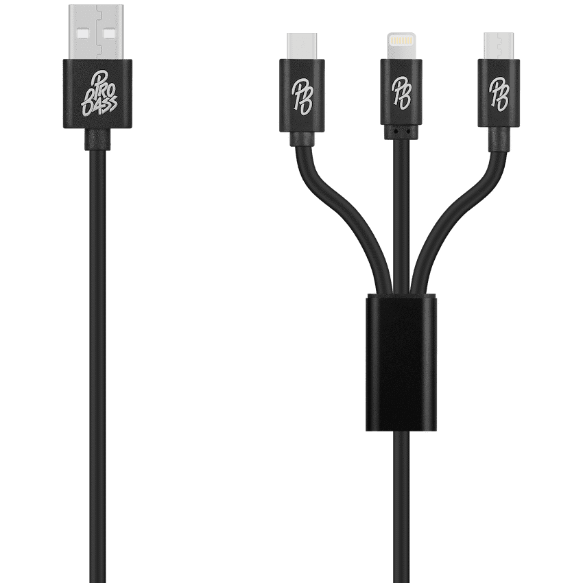 Pro Bass on the Go 3-in-1 Charging Cable