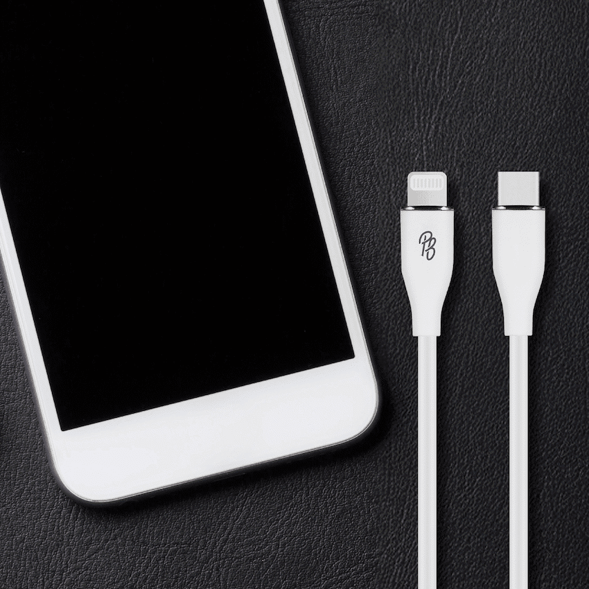 Pro Bass FlexiCord Series 2m 27w Type-C to Lightning Charging Cable - White 5