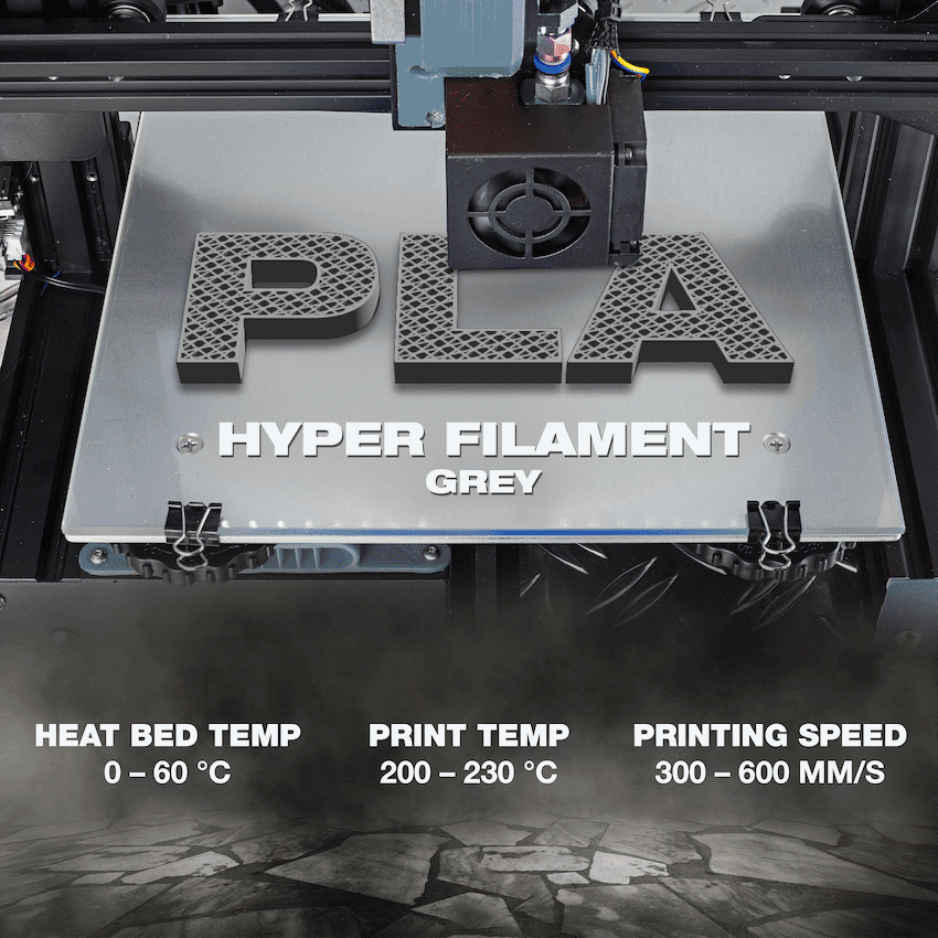 SA Filament PLA Hyper Filament 1kg - Grey 4