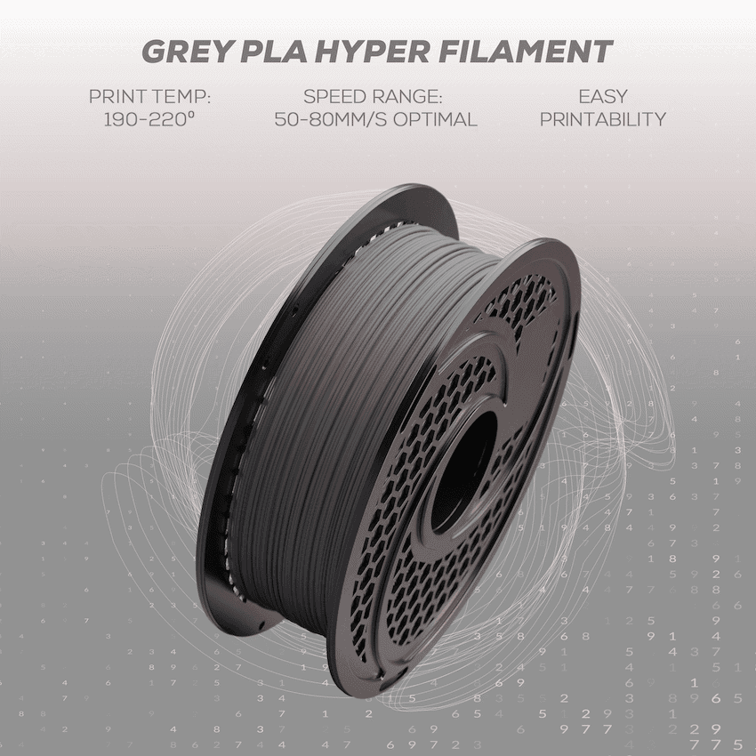 SA Filament PLA Hyper Filament 1kg - Grey 10