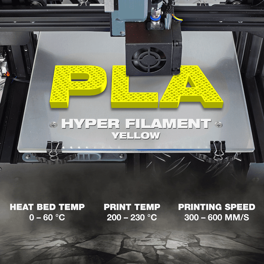 SA Filament PLA Hyper Filament 1kg - Yellow 4