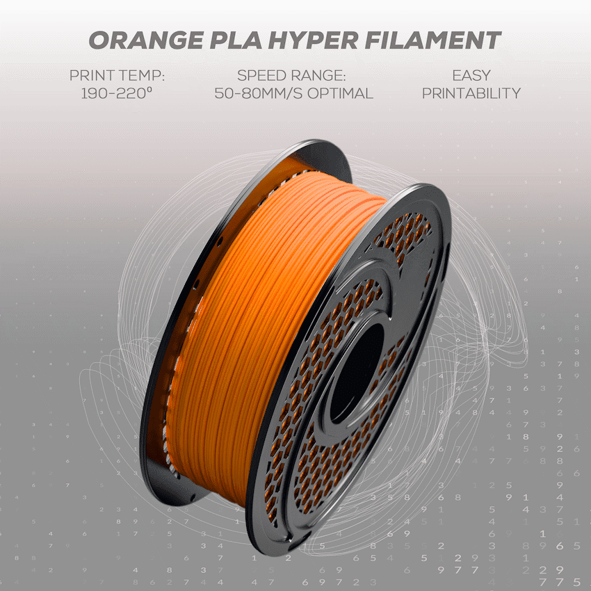 SA Filament PLA Hyper Filament 1kg - Orange 6