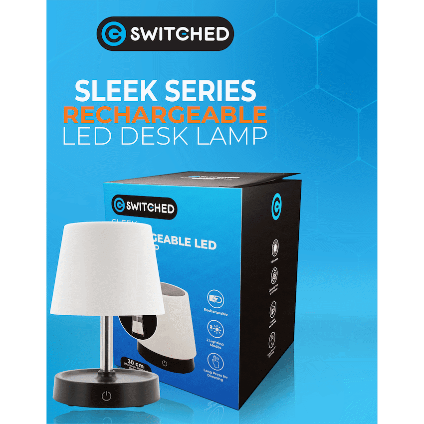 Switched Sleek Series Rechargeable LED Desk Lamp 10