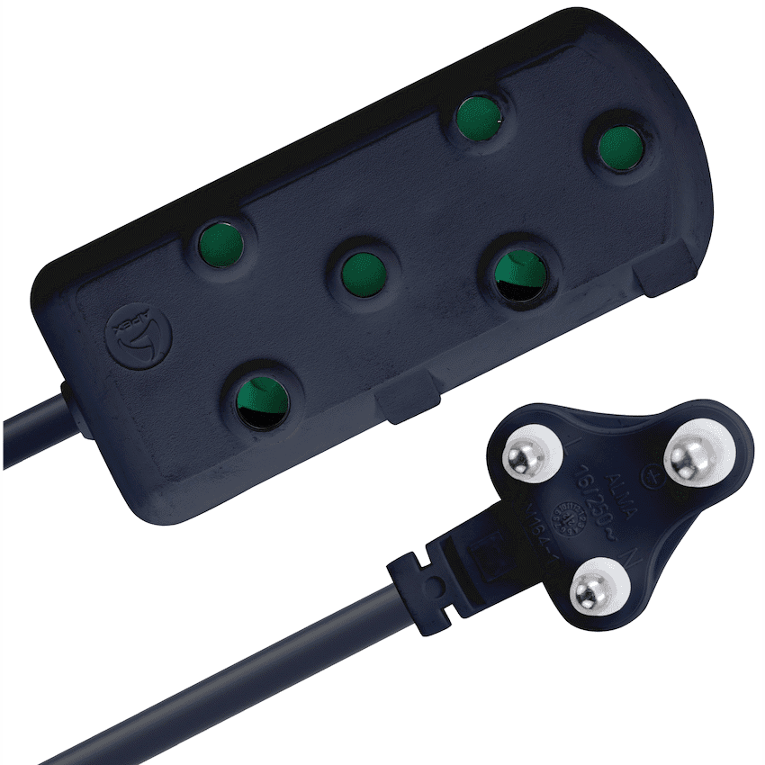 Switched Light-Duty Side-by-Side (SBS) Extension Leads 3m