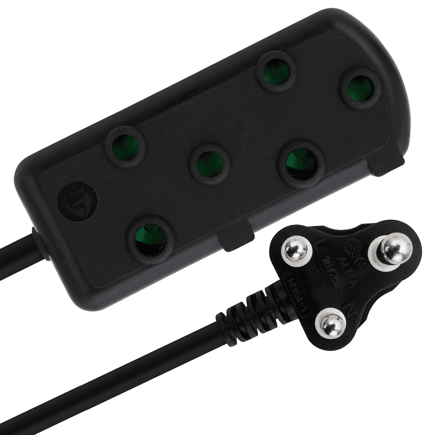Switched Light Duty Side by Side (SBS) Extension Leads 5m