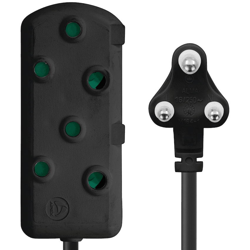Switched Light Duty Side by Side (SBS) Extension Leads 5m 2