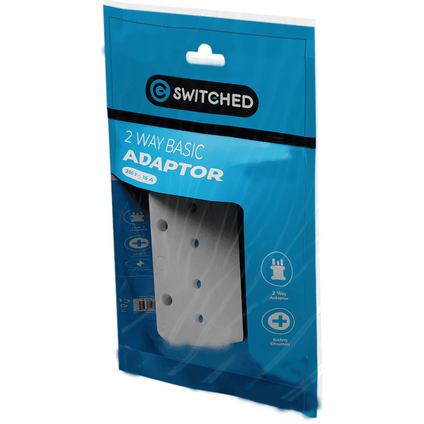 SWITCHED  2 Way Adaptor - White 2