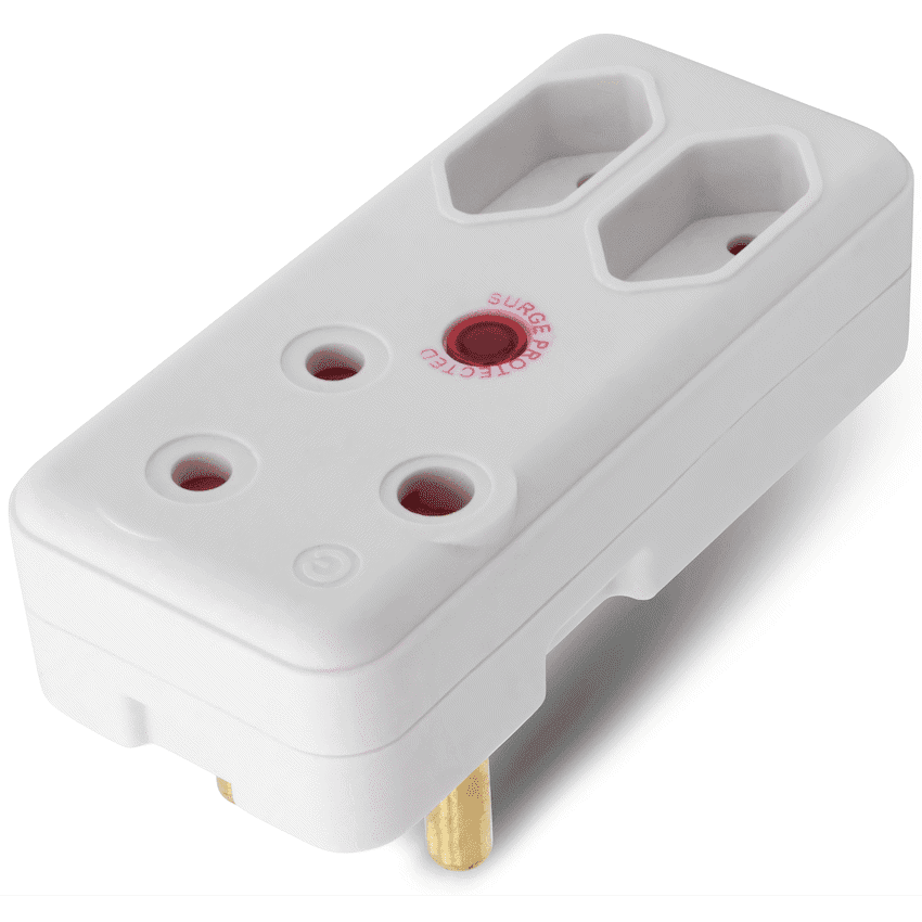 Switched 3-Way Medium Surge Adaptor - White 1