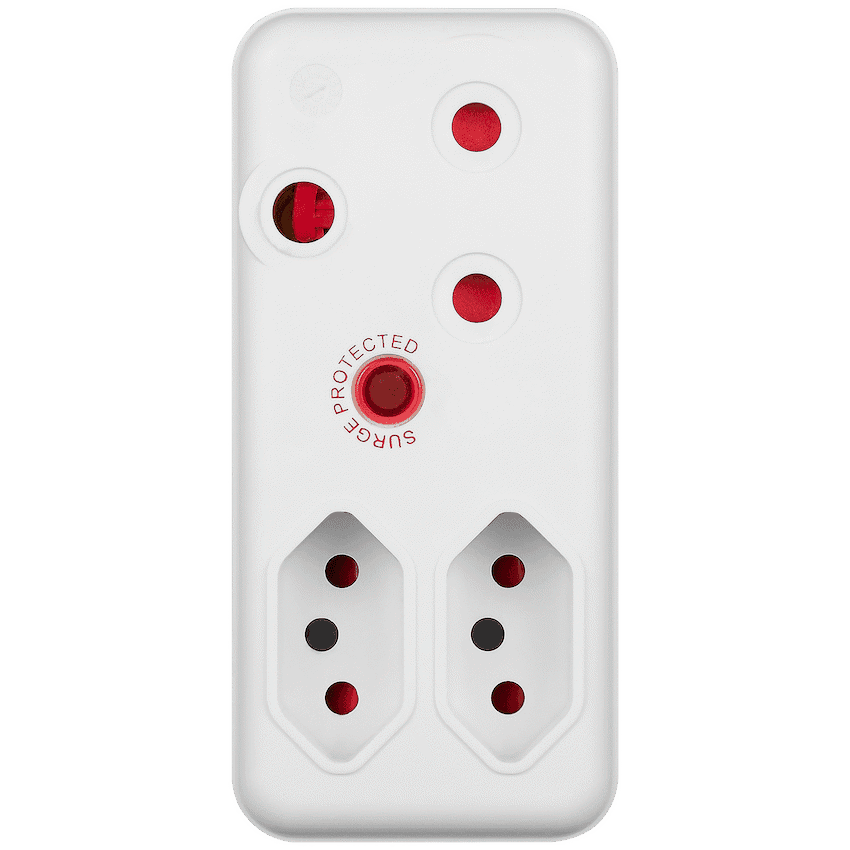Switched 3-Way Medium Surge Adaptor - White 6