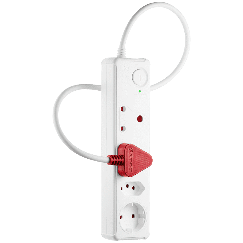 Switched 4-Way Medium Surge-Protected Multiplug 0.5m Cord - White 3