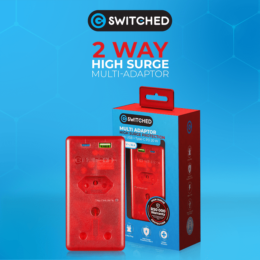 Switched High Surge Multi Adaptor with USB + Type-C PD20W 2