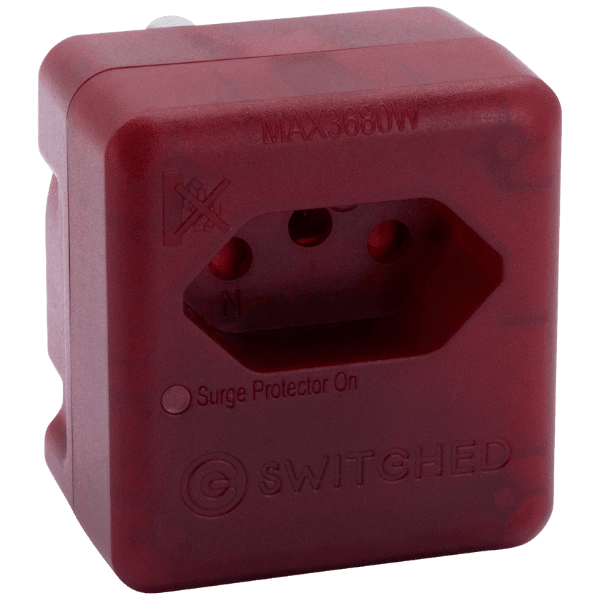 SWITCHED 1 Way High Surge Network Safe Adaptor 2