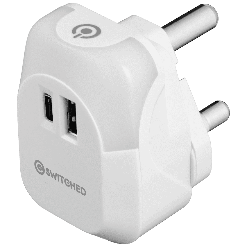 Switched Halo Fast Charge Power Adaptor, USB and Type-C Ports, Output 20w - Soft Touch Night Light 2