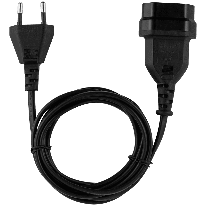 Switched Easy Cable Extender 2-Pin Euro to 2-Pin Euro Socket 2m 3