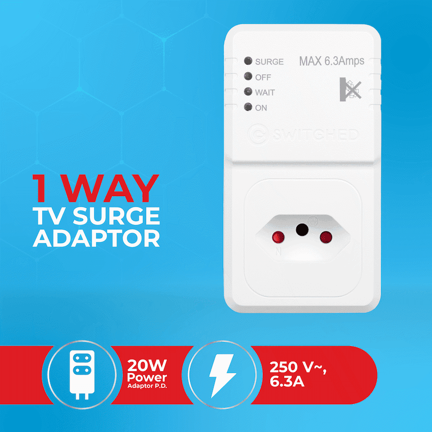 Switched 1-Way TV Surge Adaptor with SANS 164-2 4