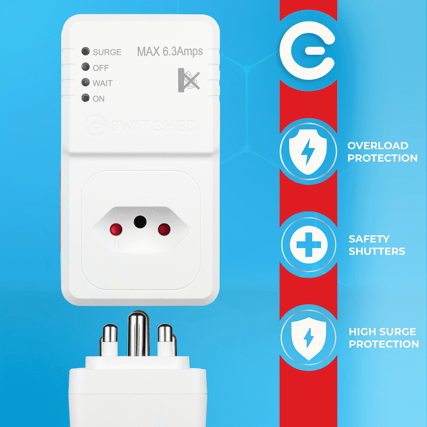 Switched 1-Way TV Surge Adaptor with SANS 164-2 6