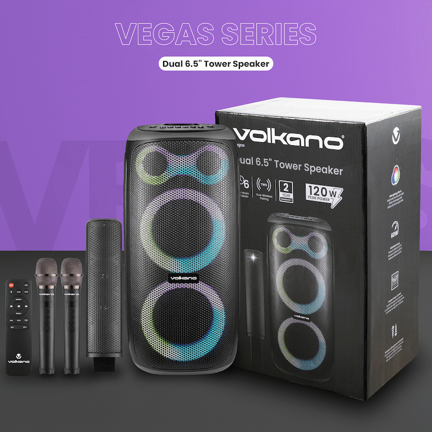 Volkano Vegas Series Dual 6.5" Tower Speaker 5