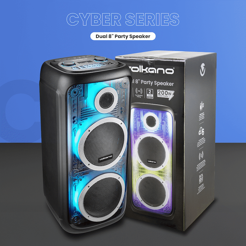 Volkano Cyber Series Dual 8" Party Speaker 6