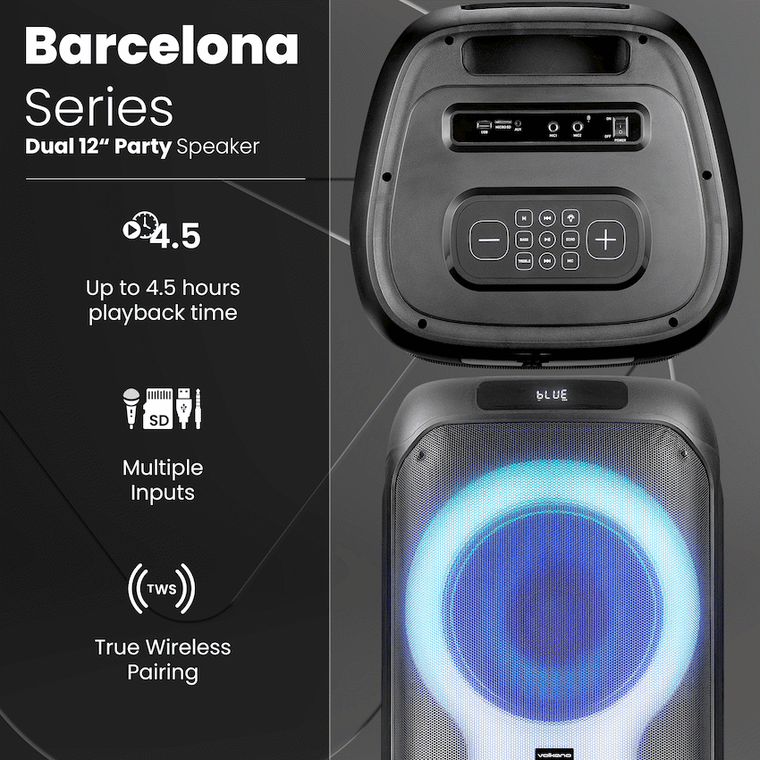 Volkano Barcelona Series Dual 12" Party Speaker 4