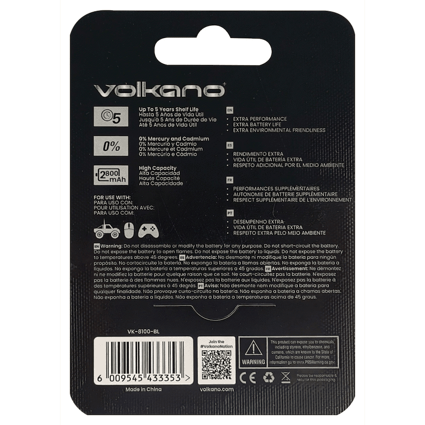 Volkano Extra series Alkaline Batteries AA pack of 4 2