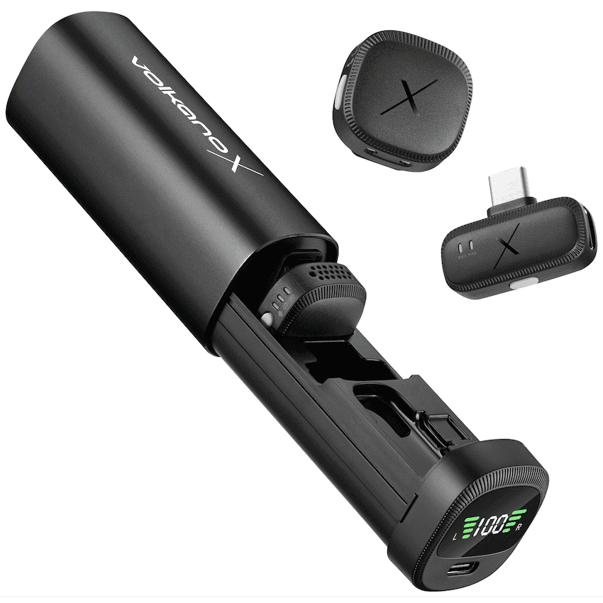 VolkanoX Lucid Series Lavalier Microphones with Charging Case 2