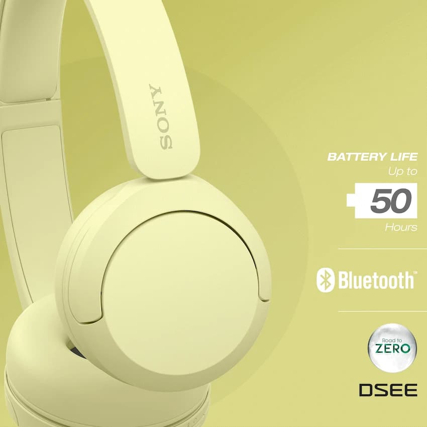 Sony WH-CH520 (Yellow) Bluetooth On-Ear Headphones 9